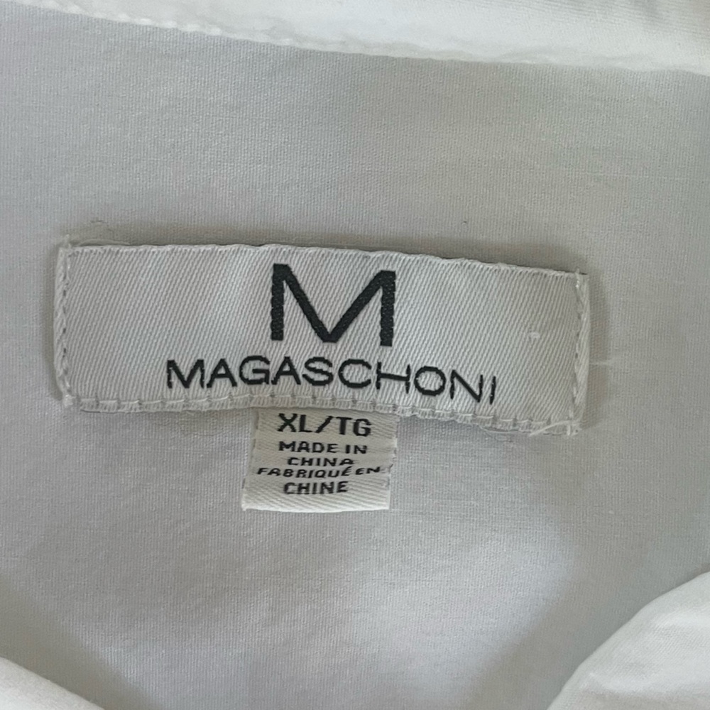 MAGASCHONI White Popover Top Oversized Fit with Collar Size XL - Picture 8 of 12